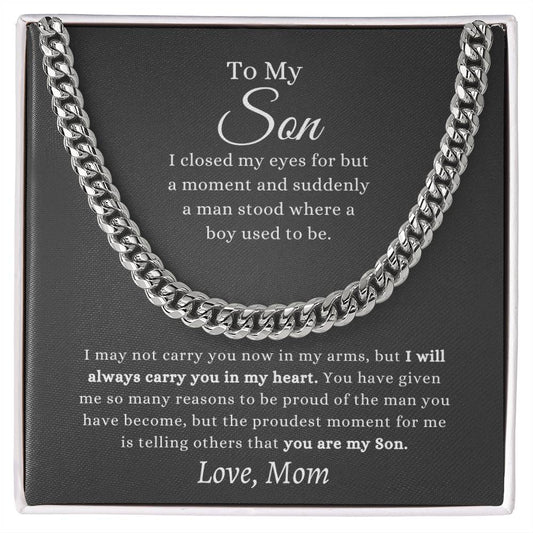 To My Son | Cuban Link Necklace | Black